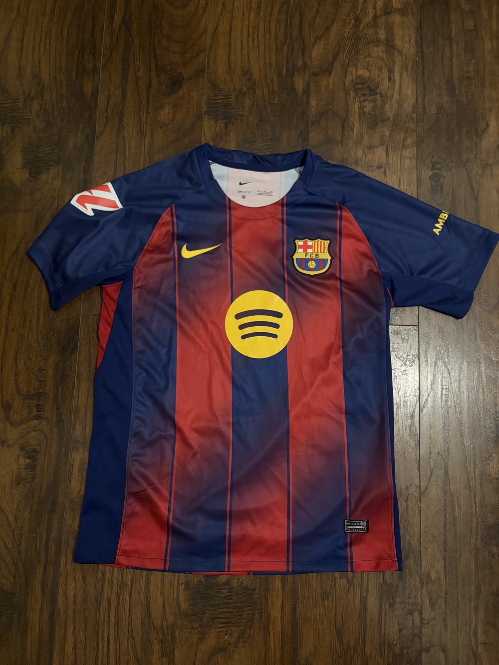 Nike Barcelona Mens Small 25/26 Raphinha Laliga - Navy & Red with Yellow Accents